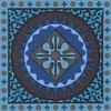 Images d'Orient Coaster Mosaic Blue 9x9cm PVC 50g Washable Shatterproof