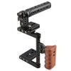 CAMVATE DSLR Camera Cage Top Handle Wood Grip for Canon