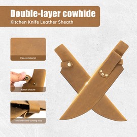 Leather Sheath for 10 Inch Boning Knife, for belt Knife Holster belt, Knife Scabbard Cover, Shop Knife Sheath Knives Sleeves Case Edge Guards Blade Protectors for Outdoor Camping