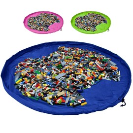 JJ PRIME - Toy Storage Bag | Large Bag Mat | Foldable Kids Storage Toys Organizer | Drawstring Bag Play Mat | Storage Ideas Fast Cleanup (150cm, Pink)