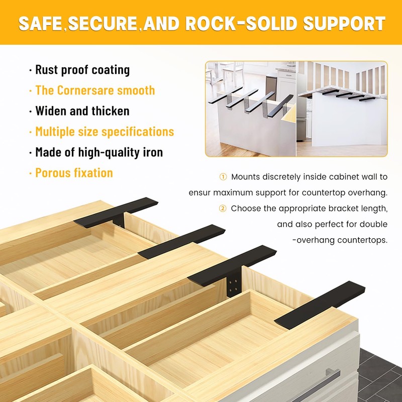 Hidden Countertop Support Bracket 16 Inch 2 Pack Heavy Duty