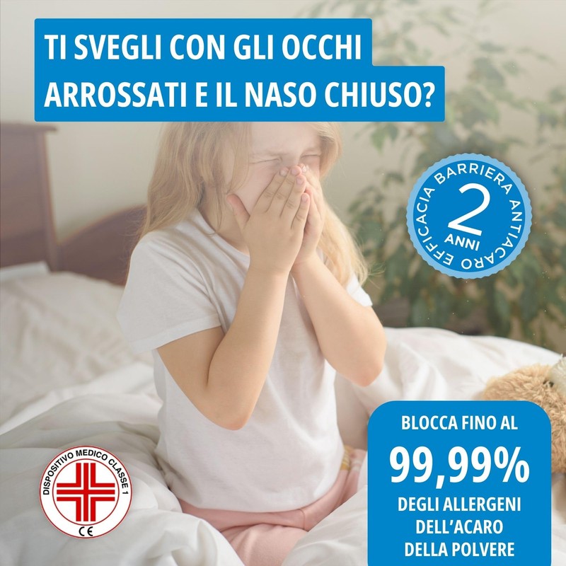Allergosystem Polyester Bed Linen with Zip for Cot, Cot 70