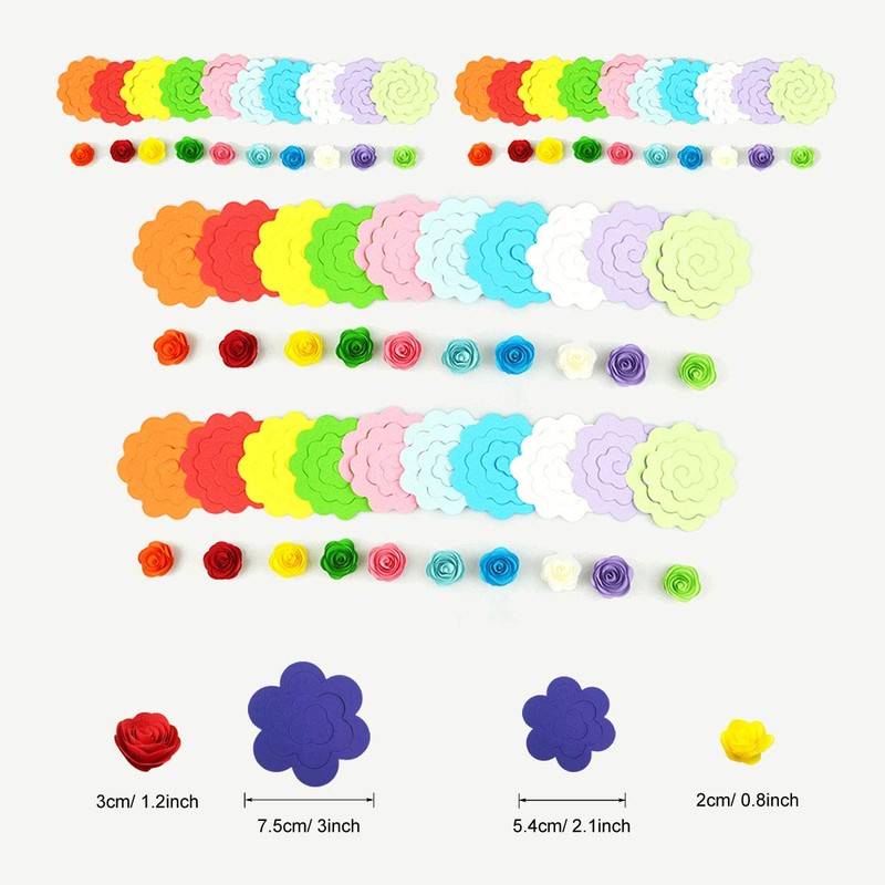 Woohome 143 PCS Paper Quilling Strips Flower Design Set Quilling