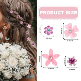 ZEPIQOR Pack of 20 Hair Accessories Flowers, Mini Flowers Hair Clips with Rhinestones, Cute Hair Clips, Flower Hair Pins, Decorative Hair Clips, Wedding Hair Clips, Flower Hair Accessories