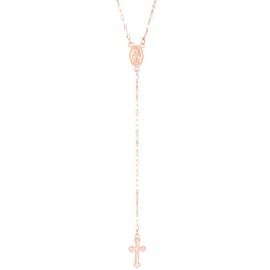 Danshinbow Cross Long Chain Necklace Easter Pendant Necklace Chain Collarbone Collar Adjustable Jewelry for Women and Girls (Rose Gold)