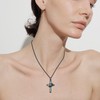 YAFEINI Crown of Thorns Necklace Sterling Silver Catholic Cross Pendant