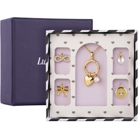LuckyLy Set de Regalos para Mujer, Kit Joyería con Collar Oro 14K y Dijes
