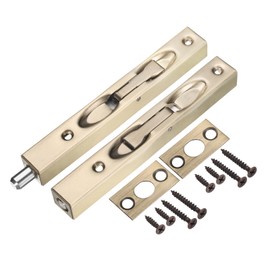 uxcell uxcell 2Pcs Door Bolts Latch 6 Inch, Stainless Steel Security Door Guard Lever Action Flush Slide Lock for Inactive Leaf, Double Dummy Door, Bronze