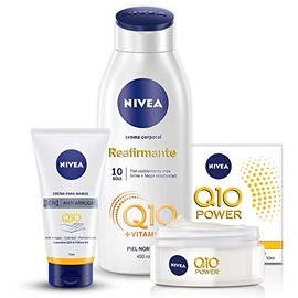 Kit Antiarrugas Nivea Crema Corporal Reafirmante Q10 para Piel Normal, 400ml  Crema para Manos Antiarrugas con Coenzima Q10 y Filtros UV, 75ml  Nivea 
