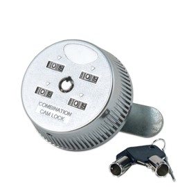 Combi-Cam 7802S, Large 4-Dial Combination Cam Lock with Key Override, Chrome Finish (7802S & Keys)