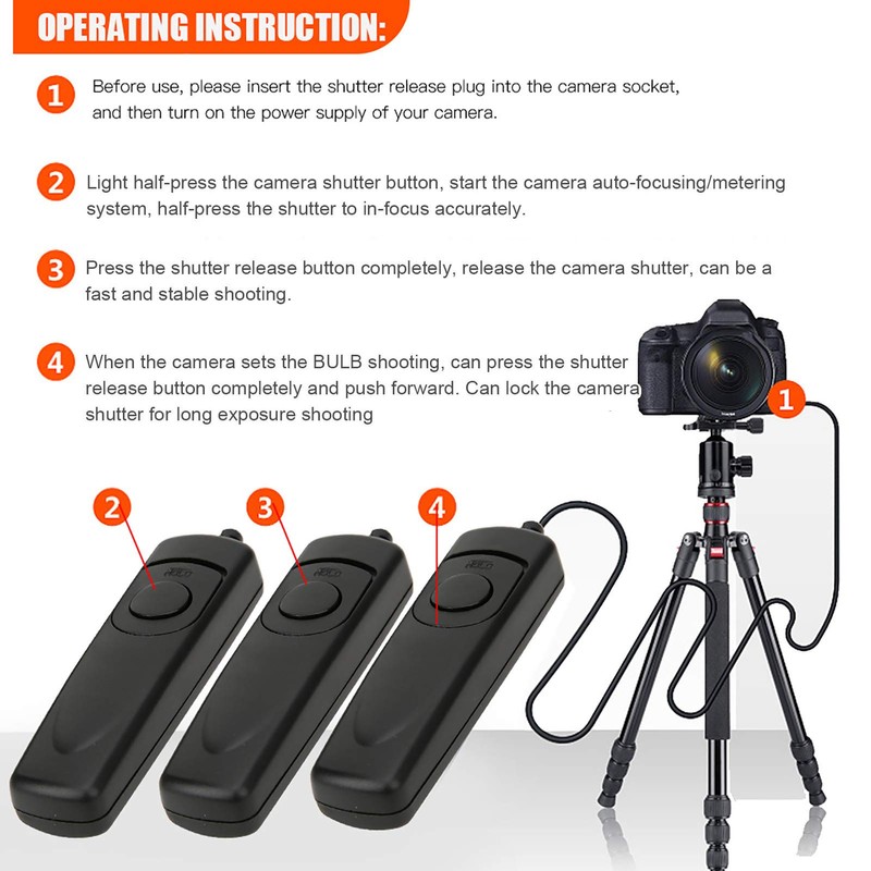 Camera Shutter Remote Control Cable, MC-DC2 Remote Release Cord For