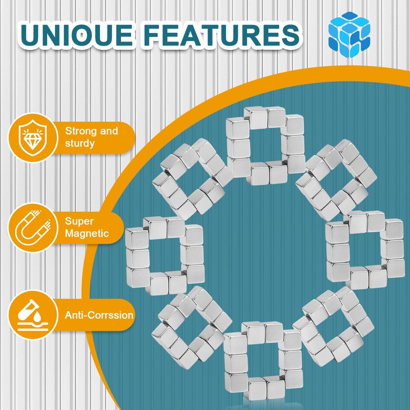 Samamoca Pack of 100 Small Square Magnetic Cubes, Strong Mini
