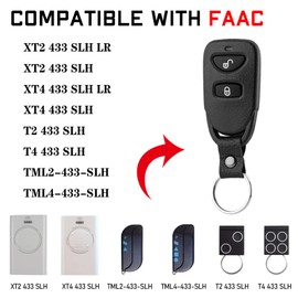 pepape 2 Pack 433MHz Garage Opener Gate Remote Fob Compatible with FAAC XT2 433 SLH LR, XT2 433 SLH, XT4 433 SLH LR, XT4 433 SLH