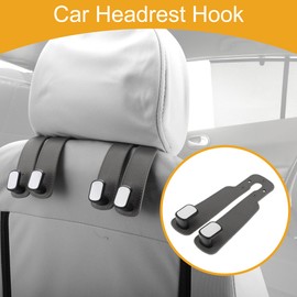 Partuto 2 Pcs Universal Car Seat Headrest Hook for Most Cars, SUVs, and Trucks Car Seat Back Organizer Hooks Sturdy Gray Blue 6.30"x3.15"