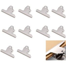 Norhogo 4 Inch Large Bulldog Clip, 10 Pieces, Silver Stainless Steel Metal Hinge Clips, File Money Binder Clips for Home, Office Furniture, Pictures, Photos, Office Supplies, 10 cm