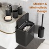 InnJoey 7-Piece Black Bathroom Set with Suction Wall Trash Can