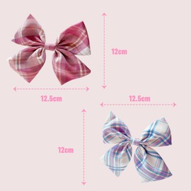 DHWEKU Bow Hair Clip, Pack of 2 Women Hair Bows Large Bow Hair Clip Hair Clips Girls Hair Clips (Pink, Blue/Purple)