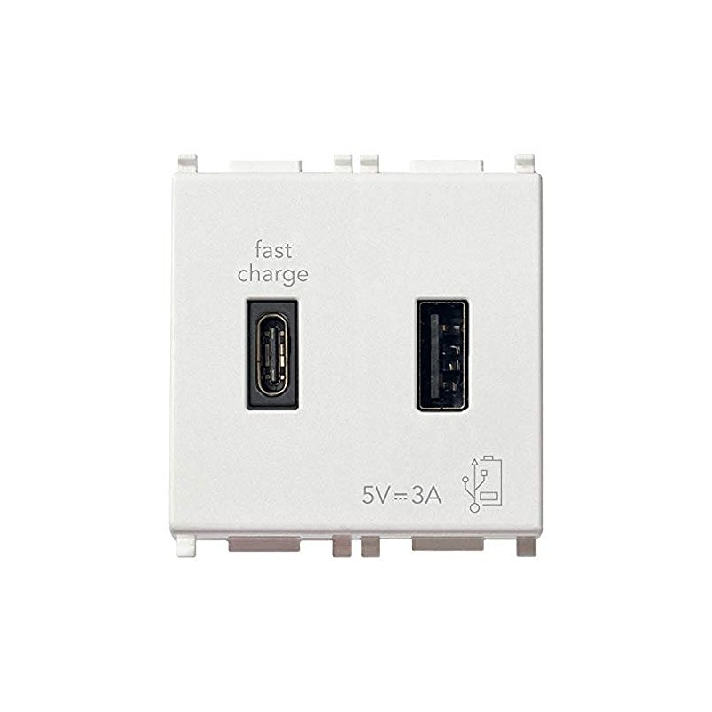 VIMAR 14295.AC USB Power Supply 5V 3A for Electronic Devices,