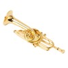 Gold Miniature Trumpet Shaped Lapel Brooch Pin Brass Exquisite Mini