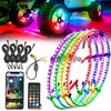 TAVARAY 4PCS 14" Double Sided RGB LED Wheel Ring Lights