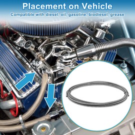 A ABSOPRO AN4 Fuel Line Hose 4AN 25ft Vacuum Hose Automotive Fuel Hose PTFE Rubber,Stainless Steel Silver Tone 1 Pcs