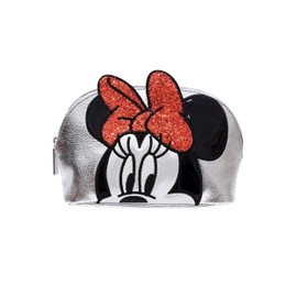 DANIELLE NICOLE - Silver Minnie Mouse Cosmetic Bag