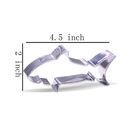 4.5 inch Shark Cookie Cutter - Stainless Steel