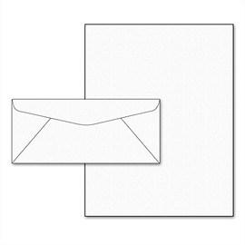 28lb White Linen Resume Paper Size 8.5 x 11 & #10 Envelopes - 50 Sets