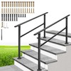 VIVOHOME 2-Pack 4 Step Hand Rails for Outdoor Steps, Galvanized