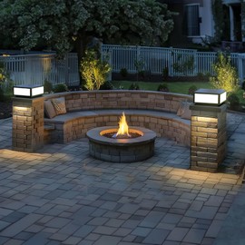 JHOTEC Outdoor Modern Post Light, LED Fence Deck Cap Light High Voltage Wired Lantern Column Lamp for Flat Surface Patio Garden Decoration with IP54 High Voltage Wired 10 X 10 in