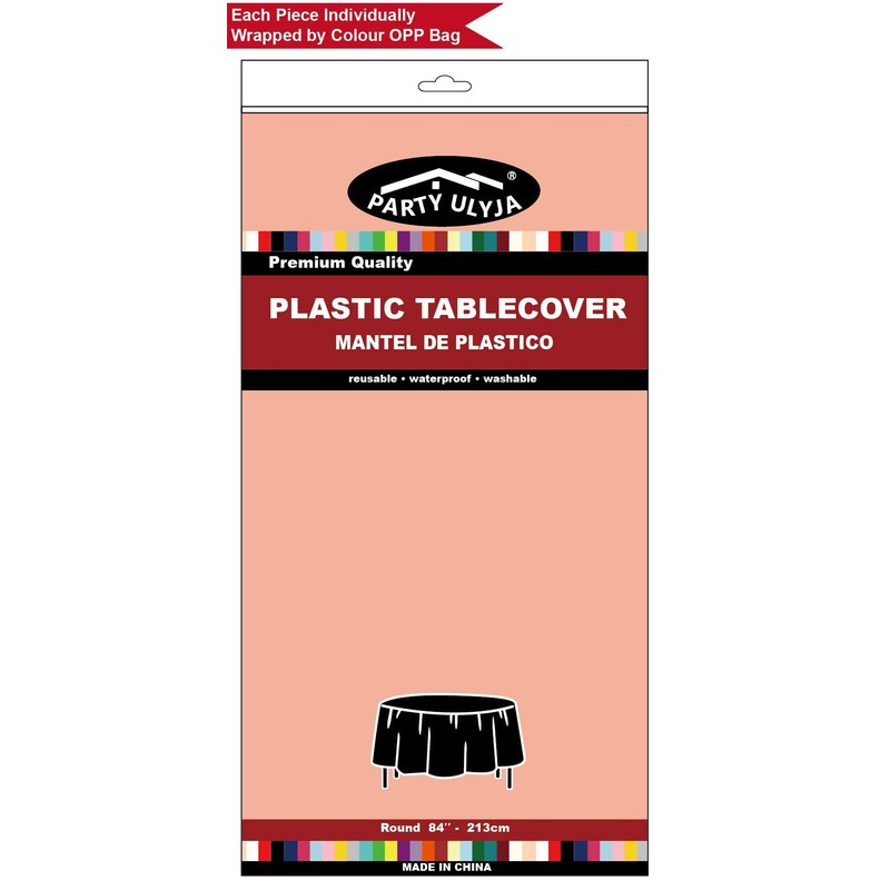 Peach Plastic Tablecloths 2 Pack Rose Gold Disposable Table Covers