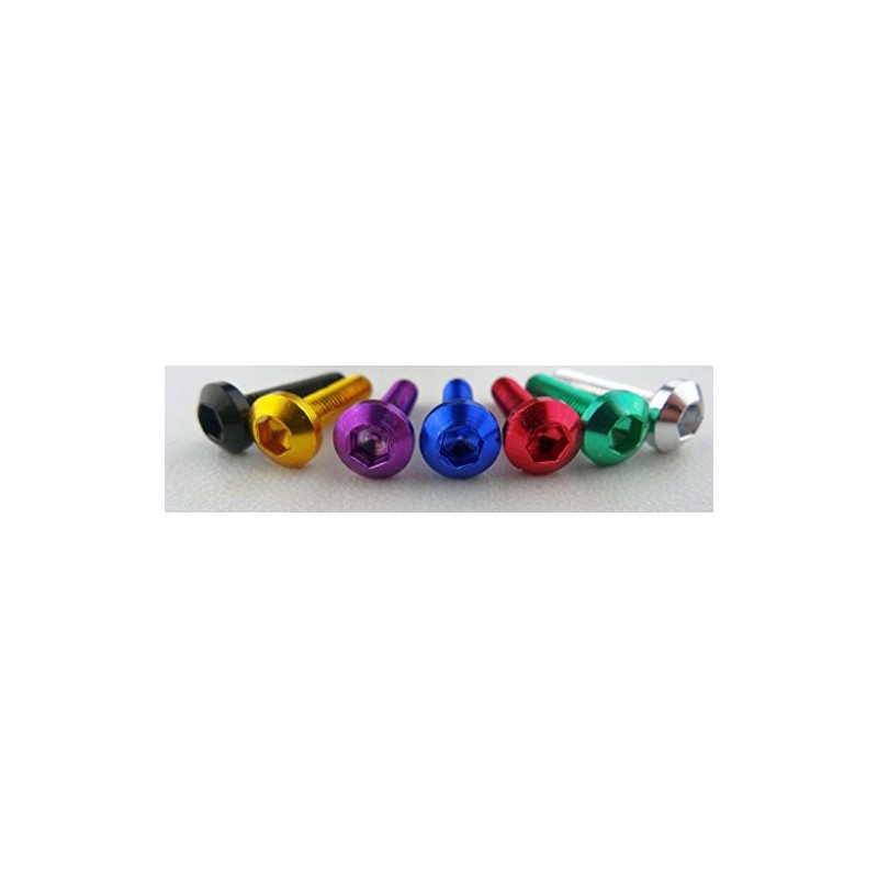 Set of 10 Anodised Motorcycle Aluminium Screws Hexagon Socket Lens