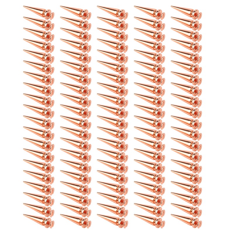 100set Punk Cone Spikes Studs Rose Gold Pointed Electroplating Burr