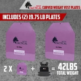 WOLF TACTICAL Curved Weight Vest Plates – 5.75/8.75/14.5LB Pairs – Contoured Ergonomic Fit – WODs, Strength Training, Running, Heavy Workouts (19.75LB Plates)