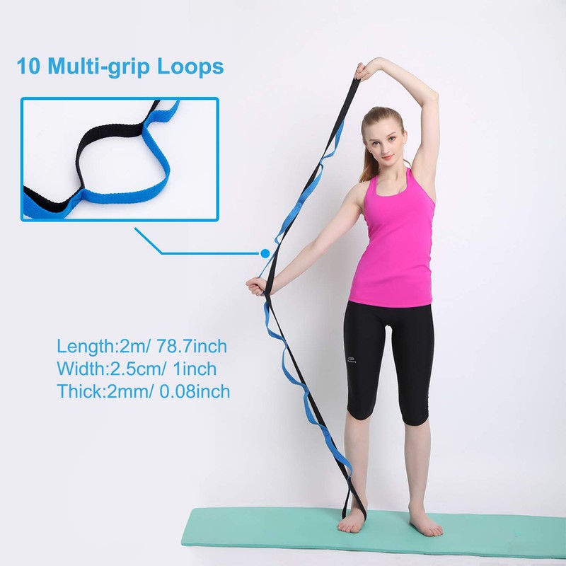 Stretching Strap Multi-Grip Flexibility Leg Stretch Band Durable Exercise and