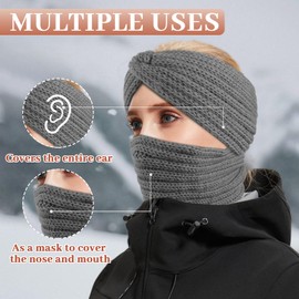 Kavya Winter Knitted Headband Women, Ear Warmers Cable Knit Headbands for Women's Hair Elastic Twist Ear Muffs Women Girl Running Skiing Gifts for Women…