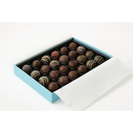 ANDY ANAND CHOCOLATIER Dark Chocolate Truffles 24 Pcs Of Champagne, Rum, Amaretto, Ship 2nd Day Air