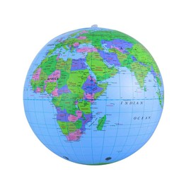 Jagowa 3 Pcs Inflatable Globe PVC World Globe Beach Ball for Geography Teaching Beach School Office Gift