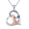 AXOMY Fox Necklace 925 Sterling Silver Fox Butterfly Pendant Necklace