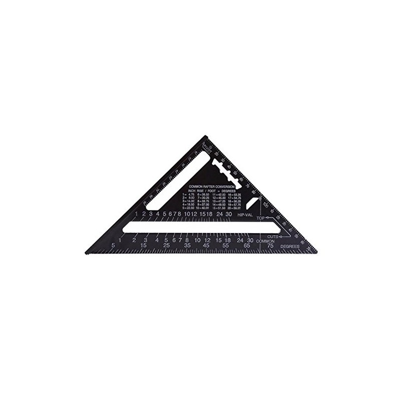 TOOLSTAR Triangle Ruler 12 Inch Aluminum Alloy Triangle Ruler Protractor