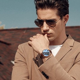 Fullmosa 7 Colors for Quick Release Leather Watch Strap, Bamboo Genuine Leather Watch Band 20mm Dark Brown