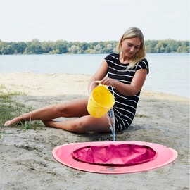 Smart-Planet Pop Up Pool for the Beach, Pink, 50 x 50 cm, 35 x 15 cm, to Go Pool for Toddlers, Babies, Beach Pool, Throw Pool