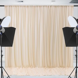20x10ft Wrinkle Free Champagne Backdrop Curtain for Parties Soft Fabric Drapes Wedding Champagne Curtain Backdrop for Birthday Party Decorations Background for Photography 5x10ft,4 Panels