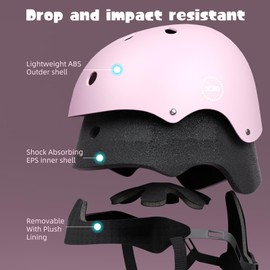 XJD Kids Helmet Toddlers Bike Helmet Age 3-13 Years Adjustable Skateboard Helmet for Cycle BMX Scooter Roller Skating for Children Boys/Girls (Pink Purple, Small)