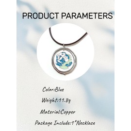 GAUEIOUR Blue Rose Necklace Rotating Two-Sided Pendant Necklaces Copper for Woman Mens Fashion Mysterious Game Fans Jewelry for Valentine's Day Presents