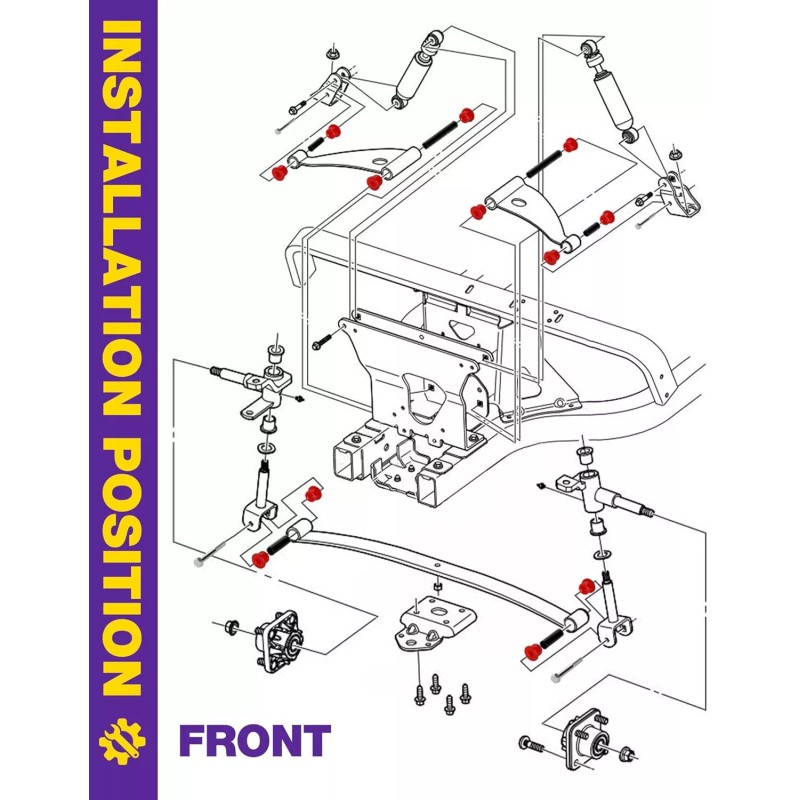 howbow Club Car Precedent Front Bushing Kit With Screws for