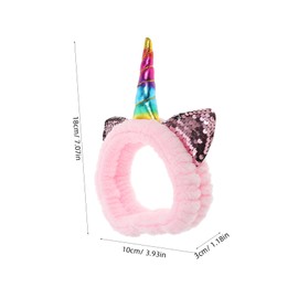 Beavorty Unicorn Makeup Headband for Women Cute Fleece Face Washing and Skincare Hairband Soft Comfortable Hair Accessories for Bathing Cleaning Makeup Application