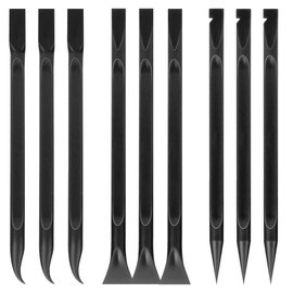 9Pcs Crevice Cleaning Tool, Carbon Fiber Multi-Purpose Scraper, for Tight Spaces, Kitchen, Stickers, Labels, Oil Stains, Food, Dirt (Black)