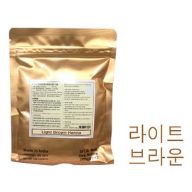 Indus 금색봉투포장~색상[라이트브라운] 플로라 실크 헤나 파우더 염색약 100g /인도라자스탄지역 인디아 정품 Gold Pouch Packing ~ Color [Light Brown] Florah Silk Henna Powder Dye 100g / India Rajasthan Area India Genuine