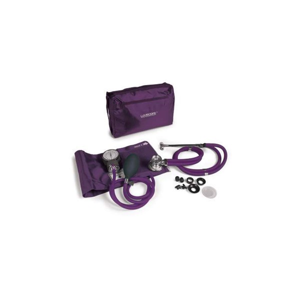 Lumiscope Professional Blood Pressure Kit - Stethoscope, Manual BP Cuff & Sphygmomanometer - Grape